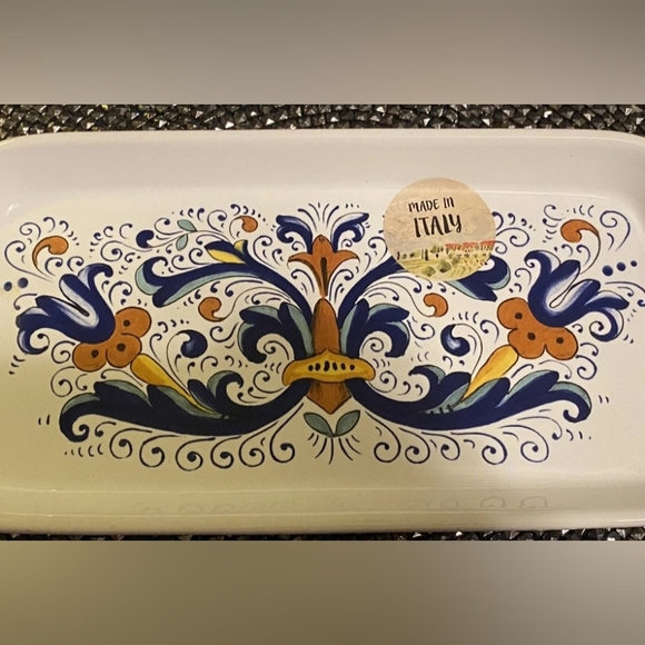 Ceramic NOVA DERUTA 11" x 5" Tray. Hand Painted Made in Italy! New, Never used - Picture 2 of 4